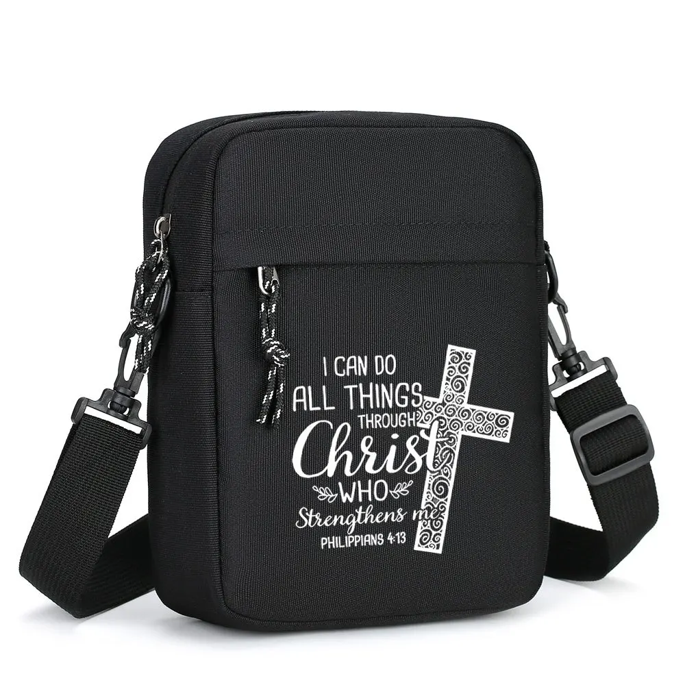 Black Minimalist Versatile Christian Print Crossbody Bag, Multi-functional Large Shoulder Bag, Phone Pouch for Daily As A Gift
Black Minimalist Versatile Christian Print Crossbody Bag, Multi-functional Large Shoulder Bag, Phone Pouch for Daily As A Gift