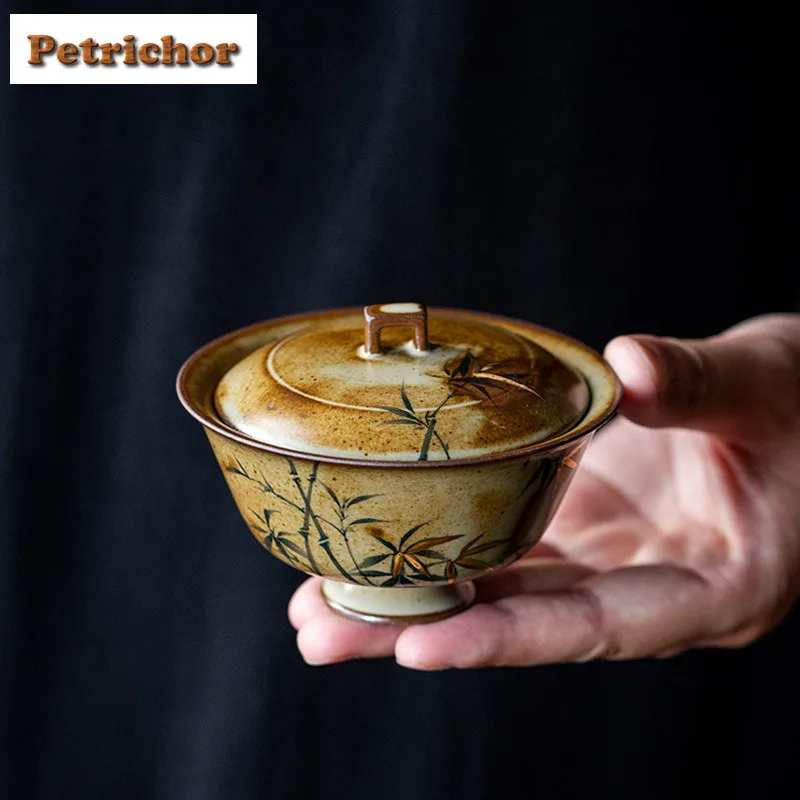 100ml Hand Drawn Gold Bamboo Gaiwan Ancient Tea Tureen Household Tea Bowl With Lid Kit Tea Maker Cover Bowl Teaset Craft Gift
100ml Hand Drawn Gold Bamboo Gaiwan Ancient Tea Tureen Household Tea Bowl With Lid Kit Tea Maker Cover Bowl Teaset Craft Gift