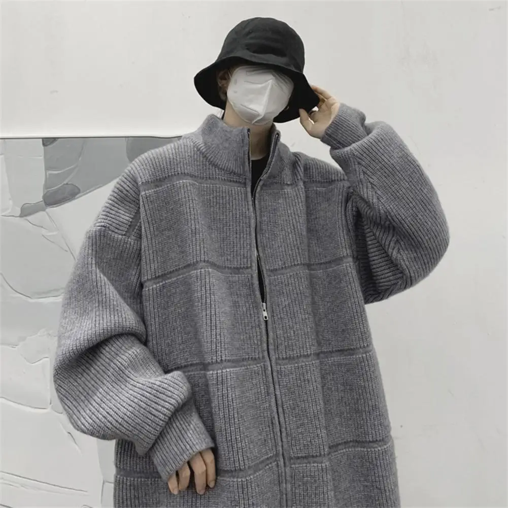 Solid Color Coat Men's High Collar Knitted Cardigan Coat with Zipper Closure Thick Warmth for Fall Winter Protection Stylish
Solid Color Coat Men's High Collar Knitted Cardigan Coat with Zipper Closure Thick Warmth for Fall Winter Protection Stylish
