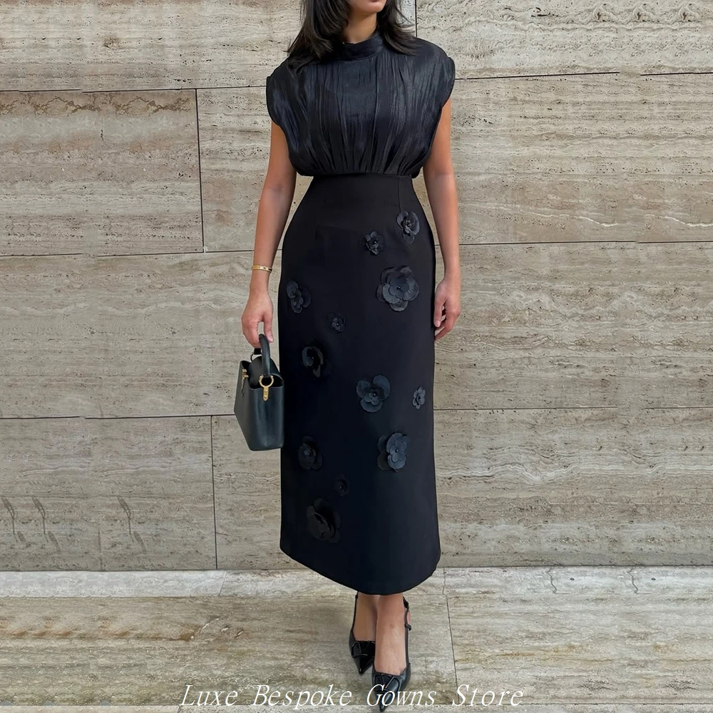 Women's Straight Evening Dresses Tea-length O-neck Sleeveless Prom Dresses Simple Fashion Flowers Casual Customized Gowns
Women's Straight Evening Dresses Tea-length O-neck Sleeveless Prom Dresses Simple Fashion Flowers Casual Customized Gowns