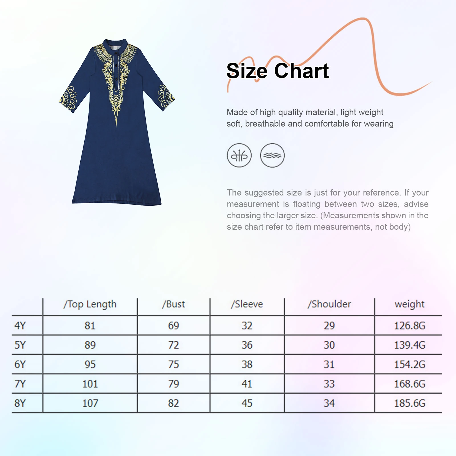 Muslim Arab Boys Robe Long Sleeve Floral Pattern Islamic Kaftan Thobe Dress Middle East Clothing for School Holidays Weddings
Muslim Arab Boys Robe Long Sleeve Floral Pattern Islamic Kaftan Thobe Dress Middle East Clothing for School Holidays Weddings
