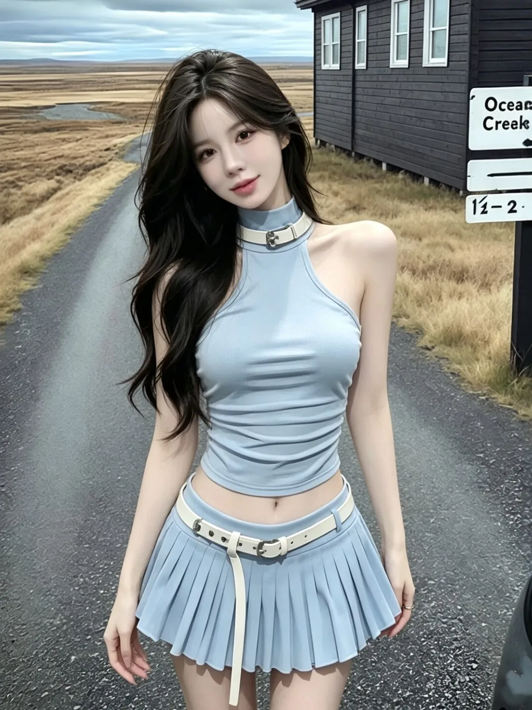Blue Sexy Summer Women's Fashion Set High Neck Vest Pleated Skirt Two Piece Set Breathable Short Sleeve High Waist
Blue Sexy Summer Women's Fashion Set High Neck Vest Pleated Skirt Two Piece Set Breathable Short Sleeve High Waist