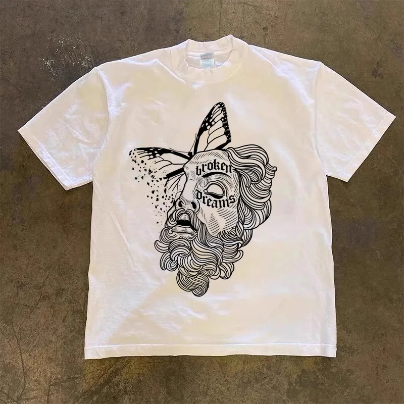 American Fashion Loose Street Butterfly Retro Creative Printed T-shirt Men Men Women Women Short Sleeve Y2k Top Large T-shirt
American Fashion Loose Street Butterfly Retro Creative Printed T-shirt Men Men Women Women Short Sleeve Y2k Top Large T-shirt