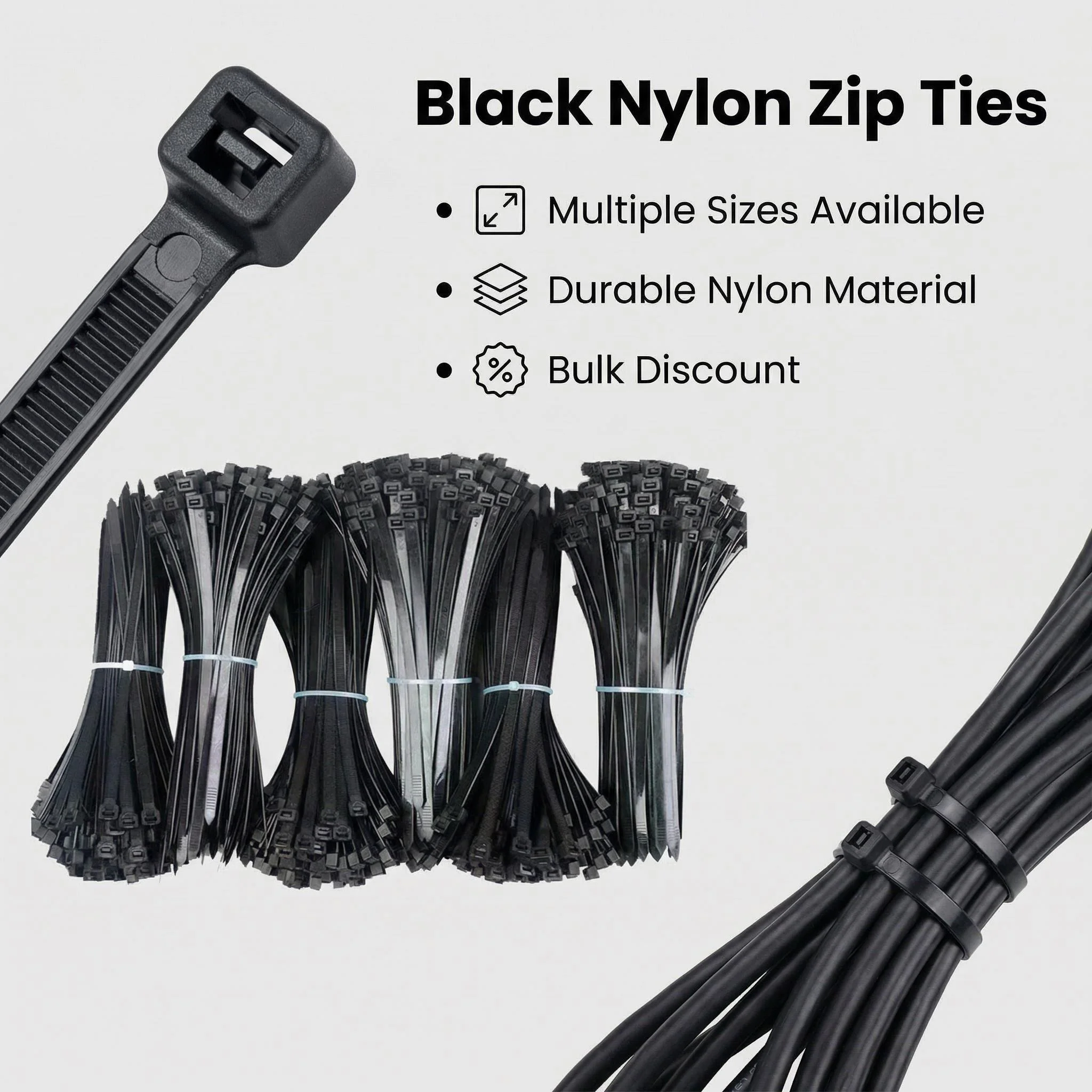 Self-locking Plastic Nylon Fixed Cable Tie Strap 3x200mm 5x200mm 5x500mm Black Wire Bundling Cable Bundling Strap5x350mm
Self-locking Plastic Nylon Fixed Cable Tie Strap 3x200mm 5x200mm 5x500mm Black Wire Bundling Cable Bundling Strap5x350mm