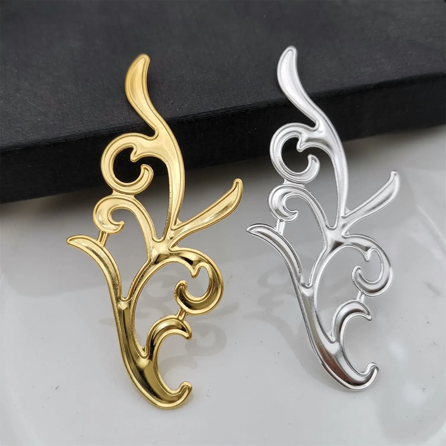 20/100Pieces 67*34mm Gold color Metal Filigree Flowers Slice Branches Charms Spacer Hair Jewelry Accessories DIY Home Decoration
20/100Pieces 67*34mm Gold color Metal Filigree Flowers Slice Branches Charms Spacer Hair Jewelry Accessories DIY Home Decoration