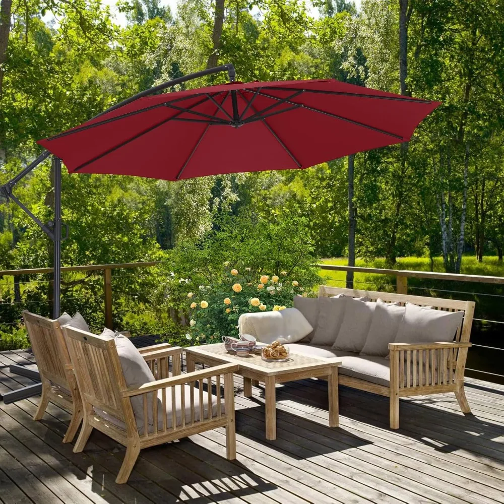 10FT Cantilever Patio Umbrella with base included, 360° Rotation Outdoor Offset Umbrella for Backyard, Deck, Poolside
10FT Cantilever Patio Umbrella with base included, 360° Rotation Outdoor Offset Umbrella for Backyard, Deck, Poolside