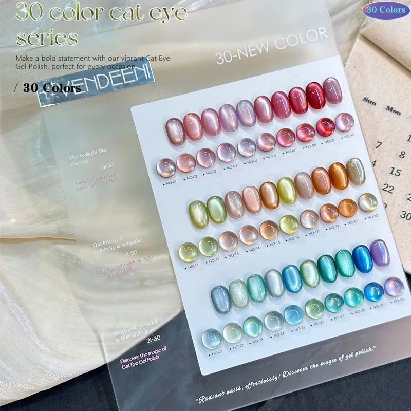 Glenys 30 color cat's eye nail polish gel net red popular shine with light soak gel color matching card varnish set 15ml
Glenys 30 color cat's eye nail polish gel net red popular shine with light soak gel color matching card varnish set 15ml