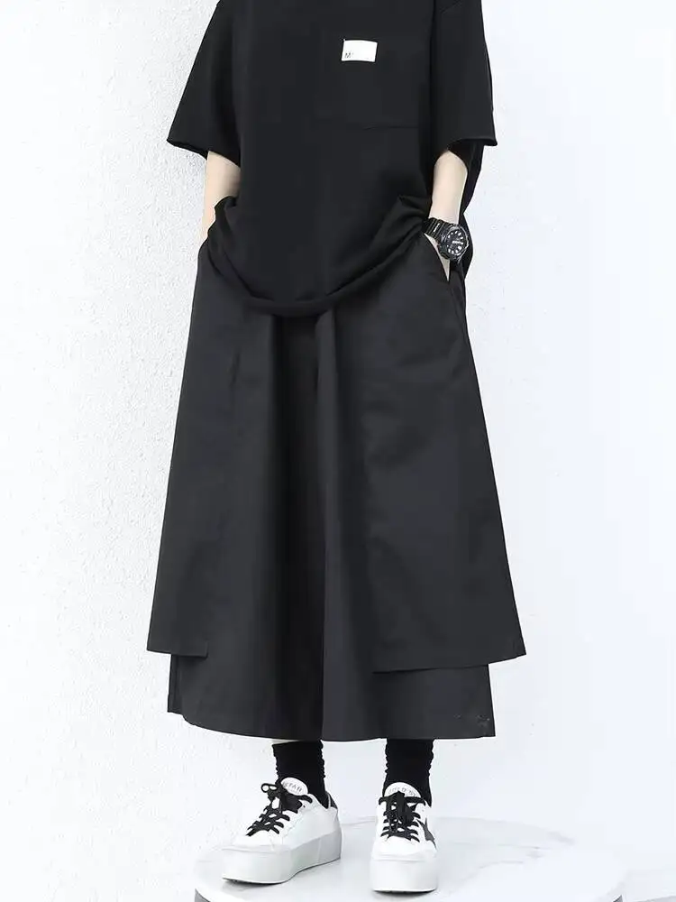 Ladies Wide Leg Pants Pant Skirt Summer New Classic Dark Personality Laminated Stitching Retro Fake Two Size Seven Pants
Ladies Wide Leg Pants Pant Skirt Summer New Classic Dark Personality Laminated Stitching Retro Fake Two Size Seven Pants