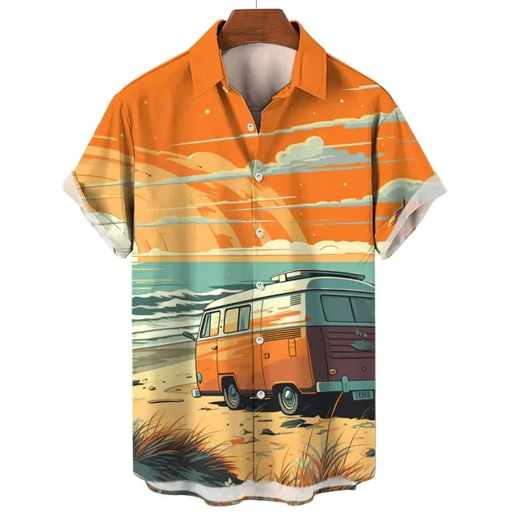 Vintage Men's Shirt For Men Short Sleeve Tops Beach and Cars 3d Print Shirt Summer Sweatshirt Tees Designer Men's Clothing
Vintage Men's Shirt For Men Short Sleeve Tops Beach and Cars 3d Print Shirt Summer Sweatshirt Tees Designer Men's Clothing