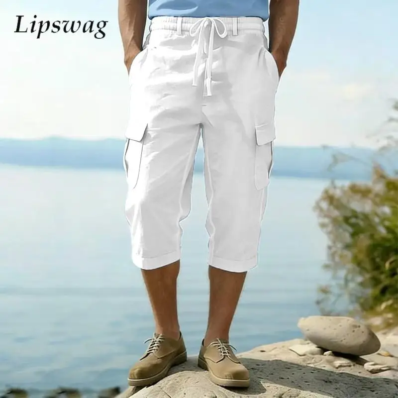 Seaside Beach Vacation Casual Shorts Men 2026 Spring Summer Fashion Multi Pockets Linen Cargo Shorts Vintage Men Lace-up Bottoms
Seaside Beach Vacation Casual Shorts Men 2026 Spring Summer Fashion Multi Pockets Linen Cargo Shorts Vintage Men Lace-up Bottoms