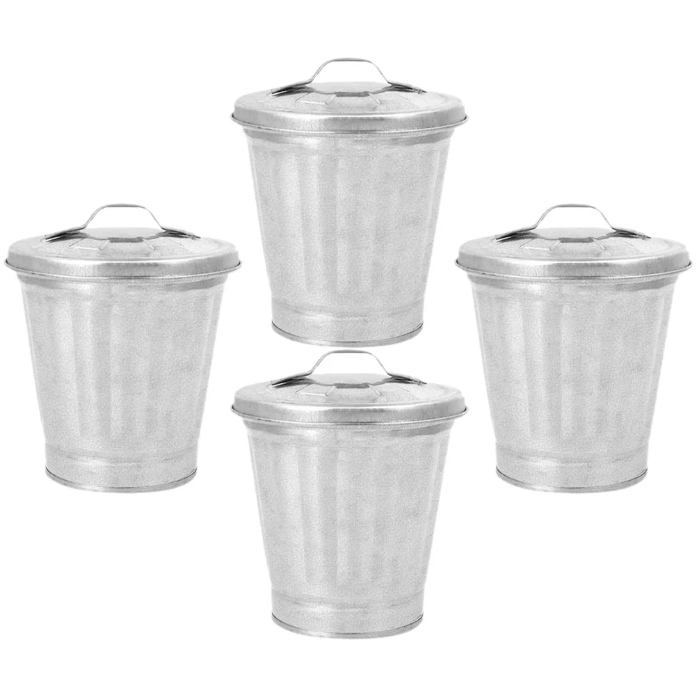 4 Pcs Small Trash Can Desktop with Lid Car Bin Table Garbage Container Mini for Bedroom Galvanized Iron Metal Office Cup Rack
4 Pcs Small Trash Can Desktop with Lid Car Bin Table Garbage Container Mini for Bedroom Galvanized Iron Metal Office Cup Rack
