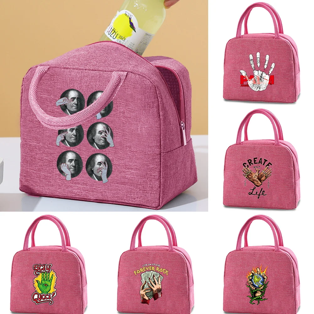 New Hand Print Lunch Box Bag Cooler Picnic Bag Fashion Canvas Lunch Bag School Food Insulated Dinner Bag Camping Travel Handbags
New Hand Print Lunch Box Bag Cooler Picnic Bag Fashion Canvas Lunch Bag School Food Insulated Dinner Bag Camping Travel Handbags