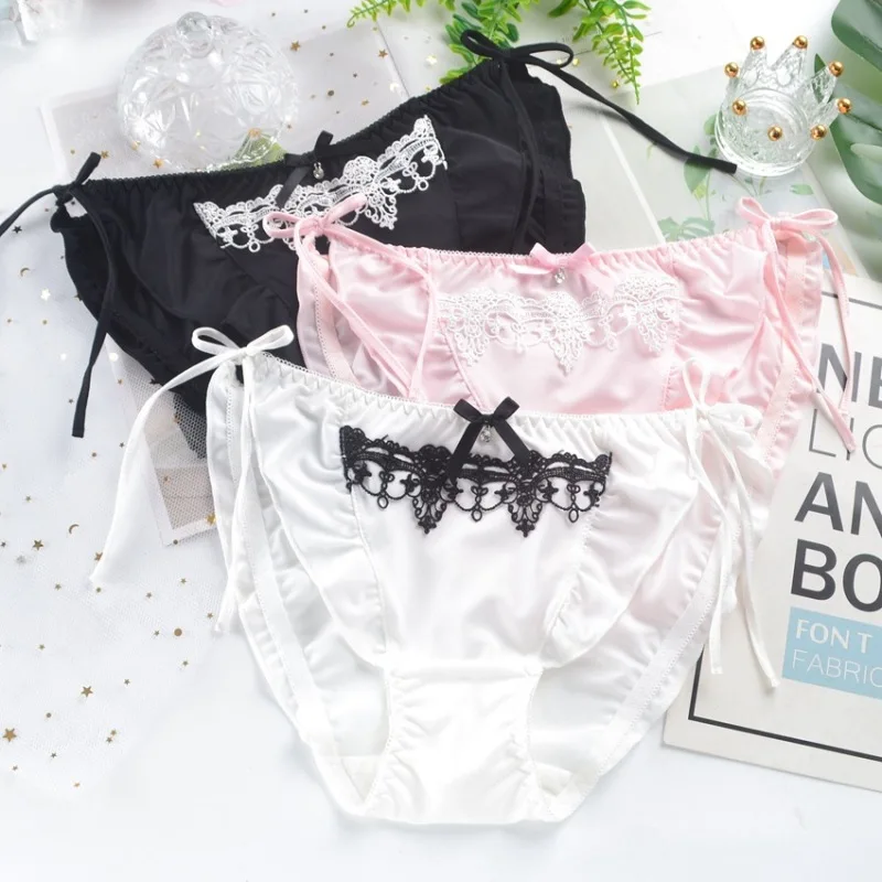 Japanese Style Cute Lovely Sweety Sexy Lace Frenulum Bow Milk Silk Women's Panties Cosplay Lolita Elasticity Female Underwear
Japanese Style Cute Lovely Sweety Sexy Lace Frenulum Bow Milk Silk Women's Panties Cosplay Lolita Elasticity Female Underwear