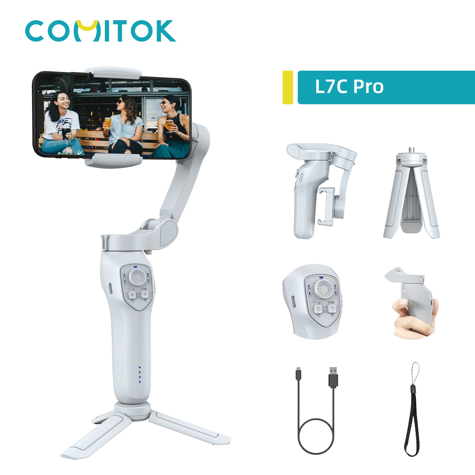 3-Axis Handheld Gimbal with AI Tracking fill Light Anti-Shake for YouTube TikTok Vlogging use Foldable Portable for Smartphone
3-Axis Handheld Gimbal with AI Tracking fill Light Anti-Shake for YouTube TikTok Vlogging use Foldable Portable for Smartphone