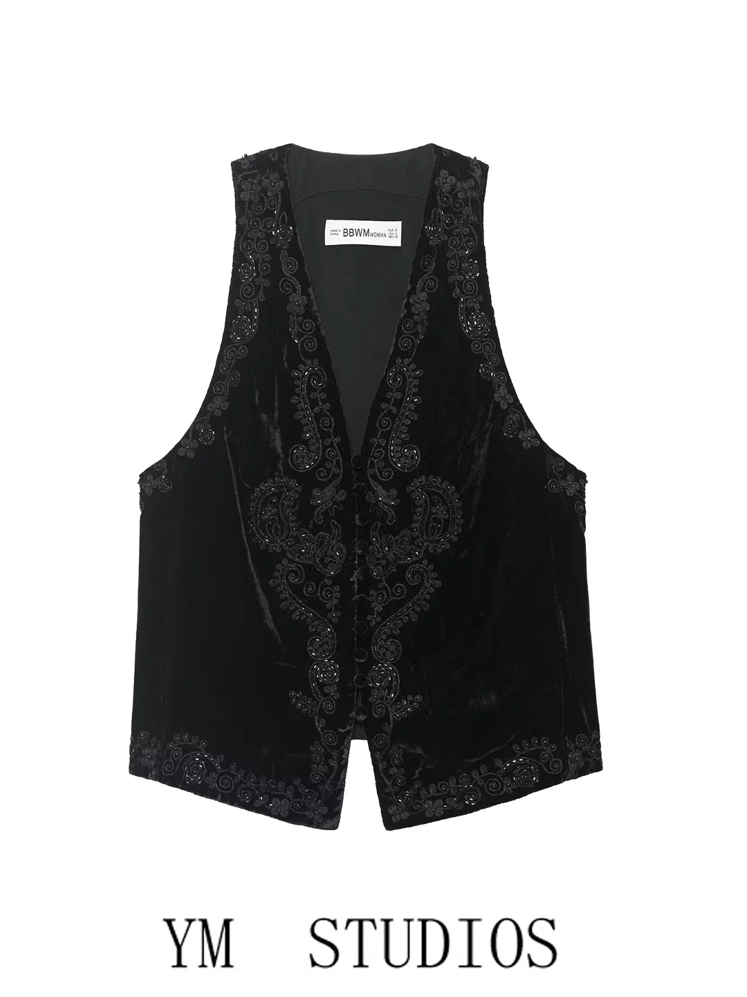 Женский модный жилет из бархата с вышивкой, на одной пуговице, с V-образным вырезом, в стиле ретро, повседневная верхняя одежда из полиэфирного волокна
Женский модный жилет из бархата с вышивкой, на одной пуговице, с V-образным вырезом, в стиле ретро, повседневная верхняя одежда из полиэфирного волокна