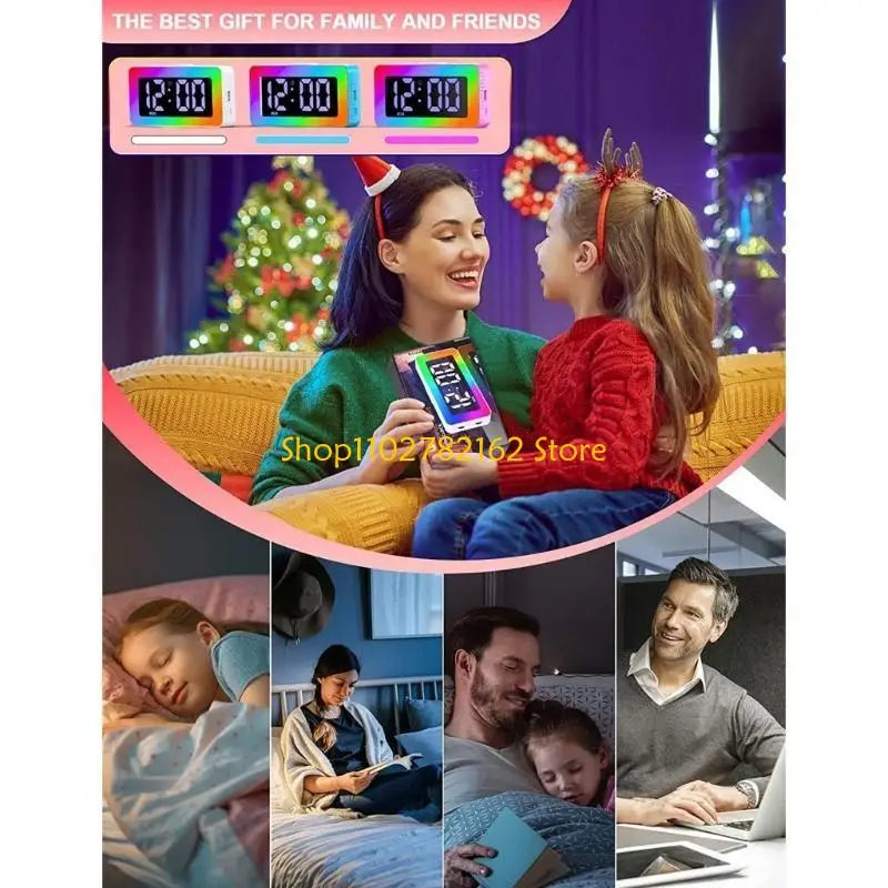 547B Digital Alarm Clock,LED Desktop Clock Large Display,USB Powered ,8 LED RGB Night Light Electronic Clock for Bedroom
547B Digital Alarm Clock,LED Desktop Clock Large Display,USB Powered ,8 LED RGB Night Light Electronic Clock for Bedroom