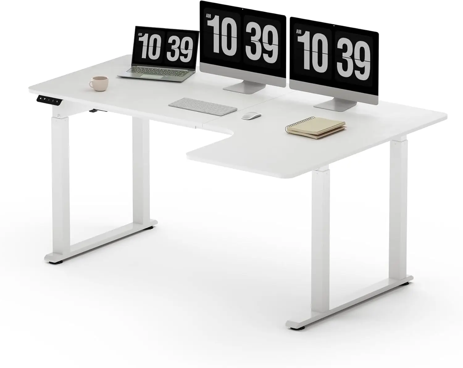 L Shaped Standing Desk with Dual Motor 4-Leg Lift, Electric Height Adjustable Desk with Memory Presets for Home Office
L Shaped Standing Desk with Dual Motor 4-Leg Lift, Electric Height Adjustable Desk with Memory Presets for Home Office