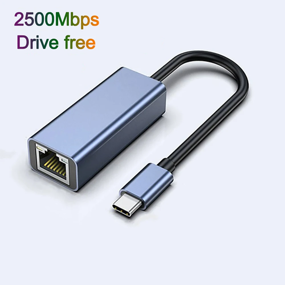 Type C USB Ethernet Adapter 2500Mbps High-speed External Network Card USB 3.0 to RJ45 Lan Adapter For MacBook PC Mac Free Driver
Type C USB Ethernet Adapter 2500Mbps High-speed External Network Card USB 3.0 to RJ45 Lan Adapter For MacBook PC Mac Free Driver