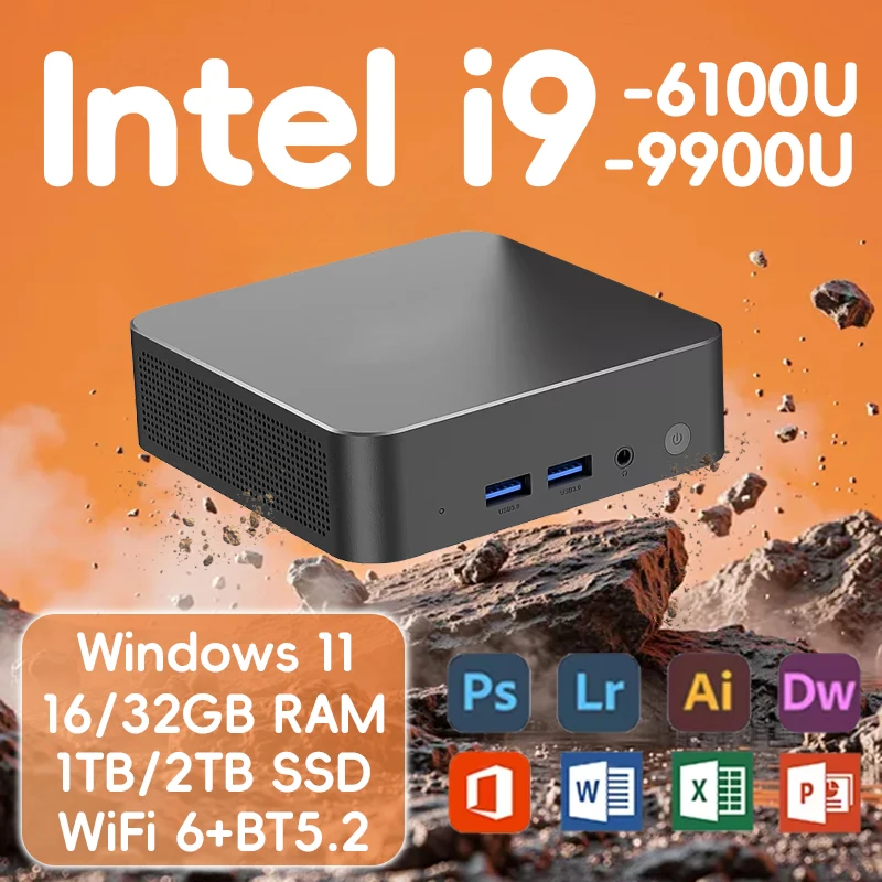 Mini PC Core i9 9900U Core i3 6100U 16GB 32GB RAM 1TB 2TB SSD Portable computer Windows 11 WIFI6 BT5.2 4K HD office PC Gamer
Mini PC Core i9 9900U Core i3 6100U 16GB 32GB RAM 1TB 2TB SSD Portable computer Windows 11 WIFI6 BT5.2 4K HD office PC Gamer