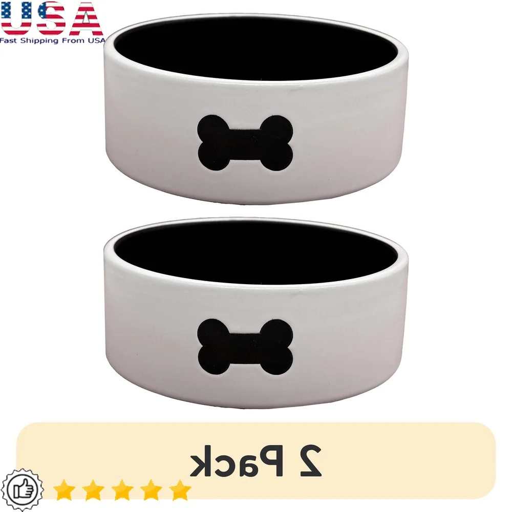 2 Pack White Ceramic Dog Bowls Hygienic Non-Porous Heavyweight Dishwasher Safe Pet Feeding Bowls 1.5 Cup Capacity
2 Pack White Ceramic Dog Bowls Hygienic Non-Porous Heavyweight Dishwasher Safe Pet Feeding Bowls 1.5 Cup Capacity