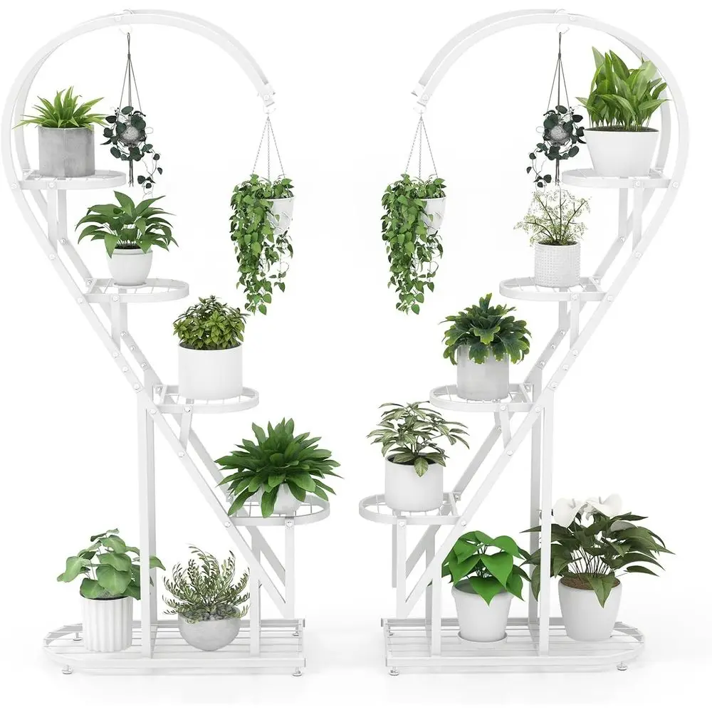 5-ярусная металлическая подставка для растений, дизайн в виде лестницы в форме сердца для подвешивания и демонстрации нескольких растений, высокая подставка для домашнего декора и витрин
5-ярусная металлическая подставка для растений, дизайн в виде лестницы в форме сердца для подвешивания и демонстрации нескольких растений, высокая подставка для домашнего декора и витрин