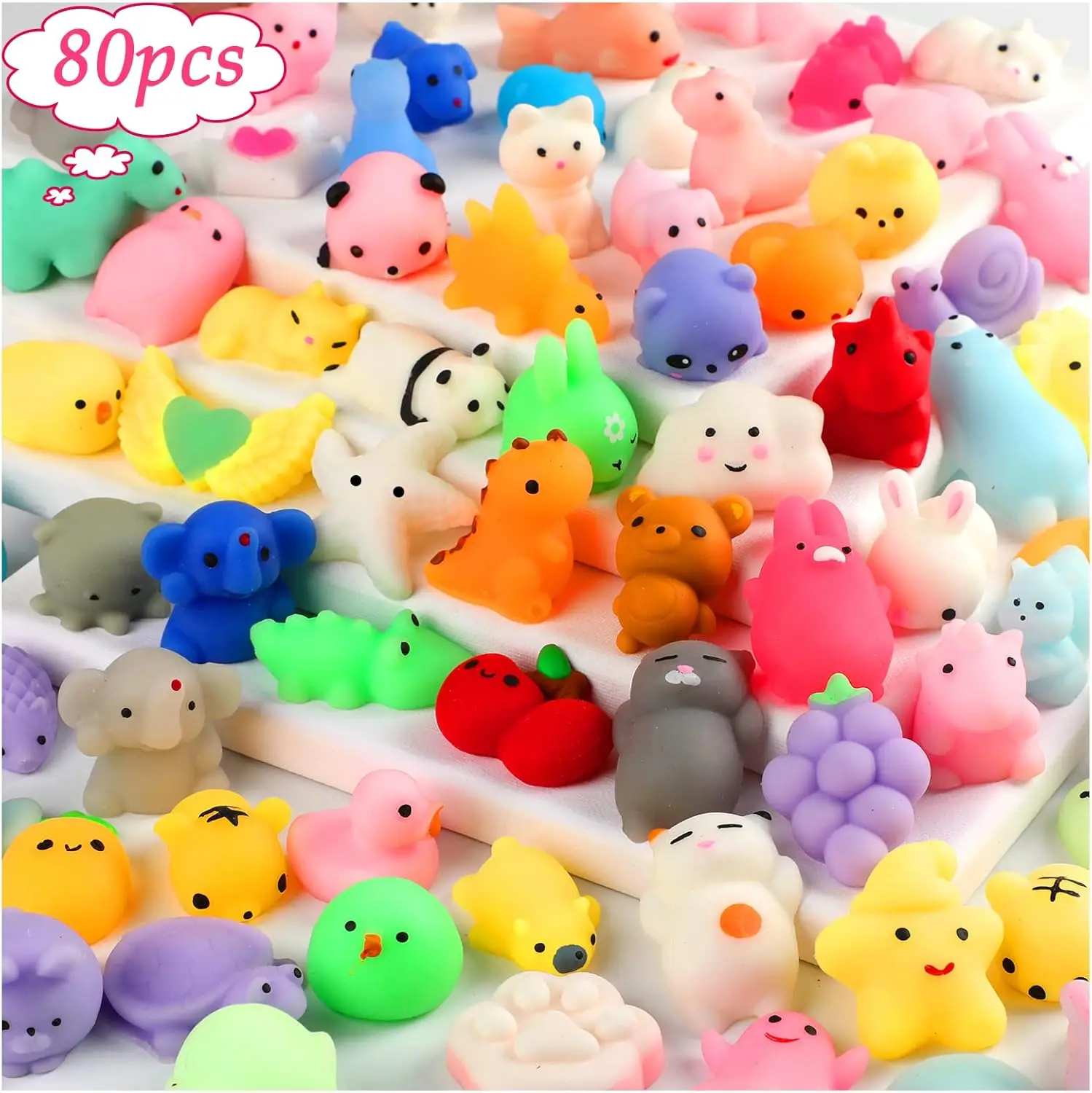 80pcs Mini Squishy Fidget Toys Bundle, Kawaii Stress Relief Sensory Toys for Kids Party Favors and Gifts
80pcs Mini Squishy Fidget Toys Bundle, Kawaii Stress Relief Sensory Toys for Kids Party Favors and Gifts