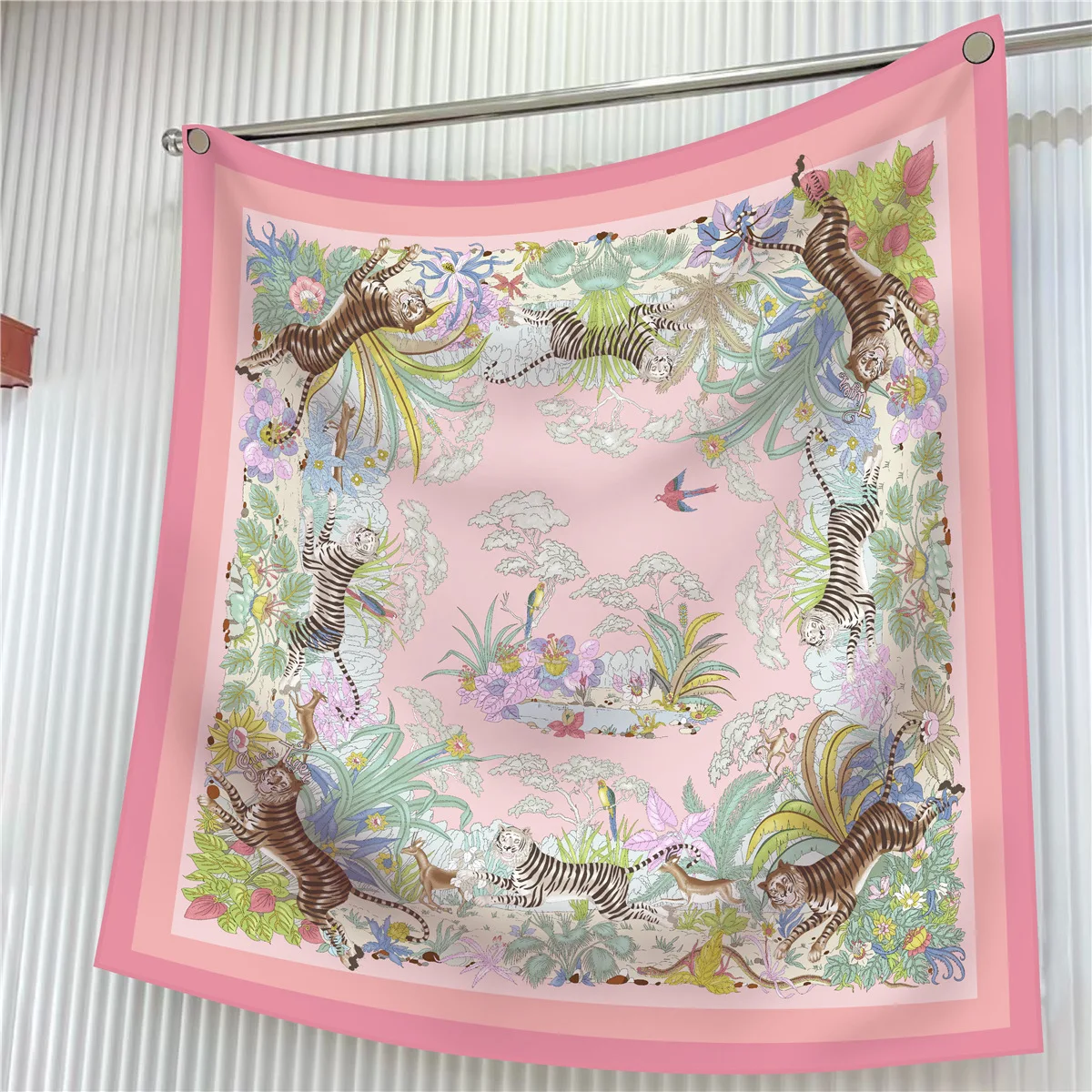 Twill Silk Scarf Shawl Luxury Flowers and Birds Jungle Tiger Square Scarf Women Hijabs Bandana Foulard Neckerchief Head Scarves
Twill Silk Scarf Shawl Luxury Flowers and Birds Jungle Tiger Square Scarf Women Hijabs Bandana Foulard Neckerchief Head Scarves