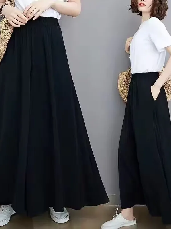 plus Size Loose Slimming Pants High Waist Drapey Wide Leg Skirt Women's Summer Fashion Elastic Waist Comfortable Casual Trousers
plus Size Loose Slimming Pants High Waist Drapey Wide Leg Skirt Women's Summer Fashion Elastic Waist Comfortable Casual Trousers