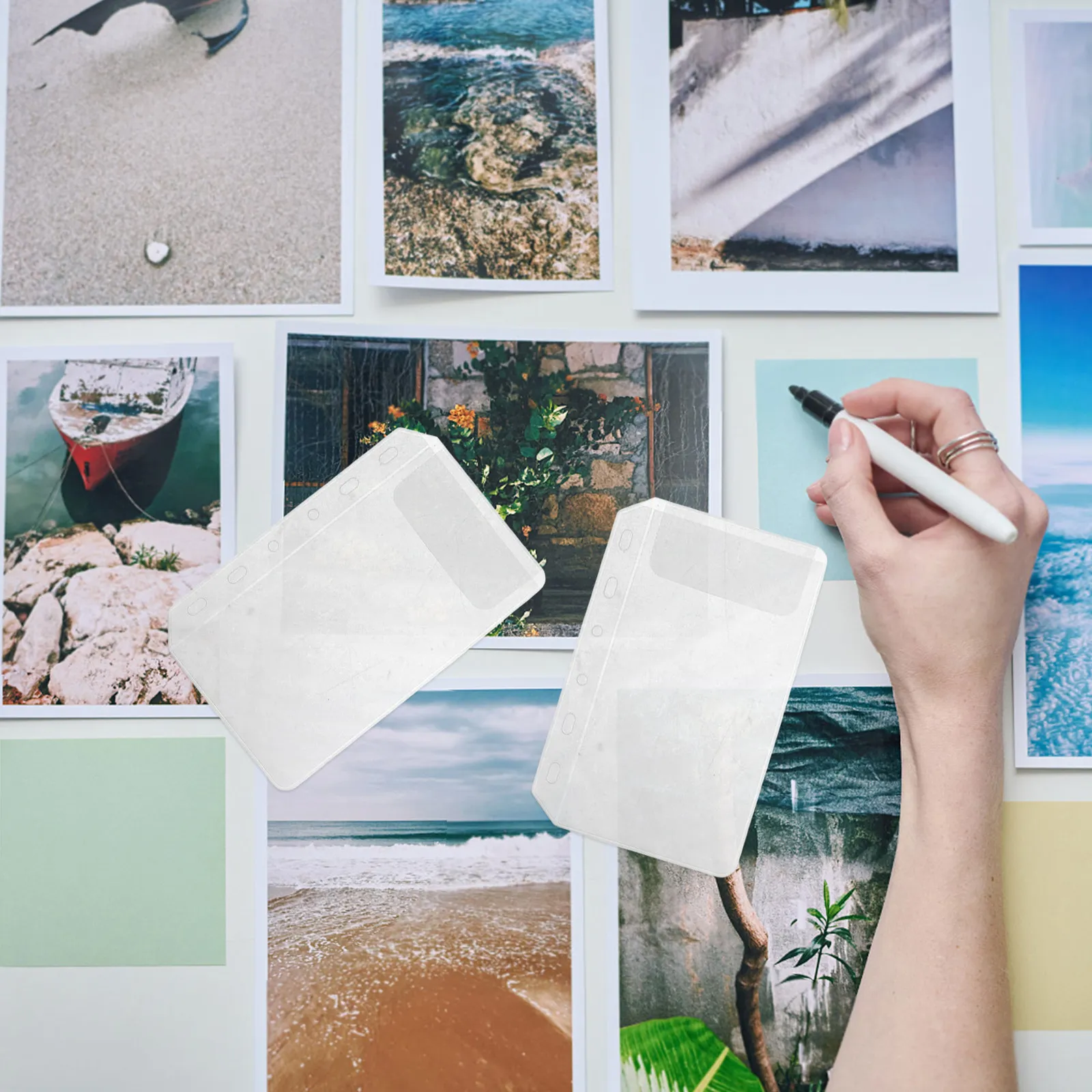 20Pcs Binder Storage Bags A7 Punched Pockets Plastic Photo Sleeves Top Opening Flap Closure Document Wallet Transparent File
20Pcs Binder Storage Bags A7 Punched Pockets Plastic Photo Sleeves Top Opening Flap Closure Document Wallet Transparent File