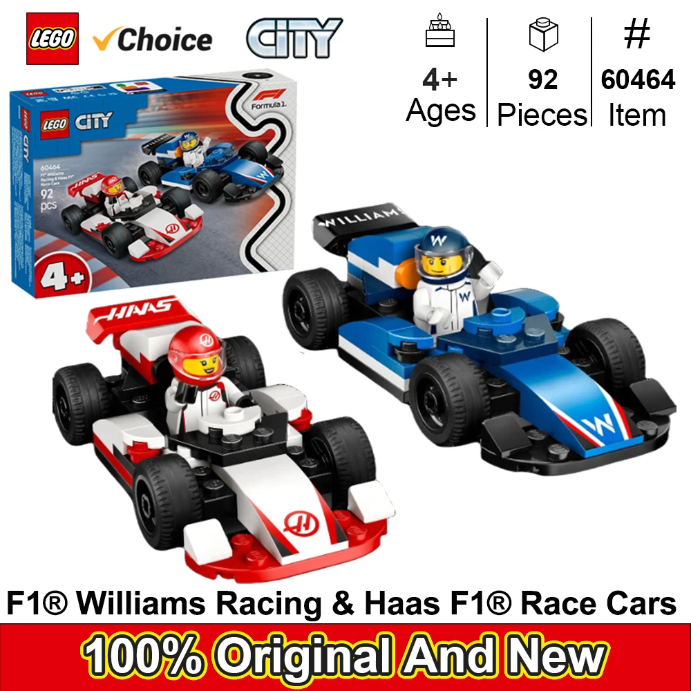 LEGO 60464 City F1 Williams Racing & Haas F1 Гоночный автомобиль Игрушки - Набор автомобильных строительных игрушек для детей, F1 Дошкольная игрушка для фанатов 92 шт.
LEGO 60464 City F1 Williams Racing & Haas F1 Гоночный автомобиль Игрушки - Набор автомобильных строительных игрушек для детей, F1 Дошкольная игрушка для фанатов 92 шт.