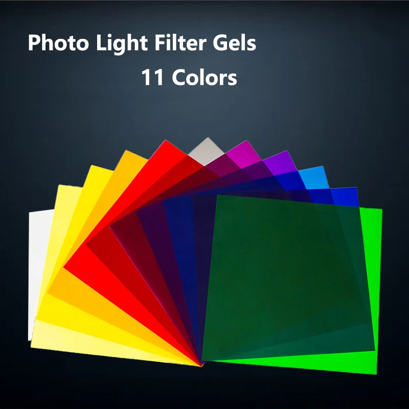 11Pcs/Set 30cm 11 Color Flash Speedlite Gel Filter for Strobe Light Photography Flash Studio Lighting Transparent Flash Diffuser
11Pcs/Set 30cm 11 Color Flash Speedlite Gel Filter for Strobe Light Photography Flash Studio Lighting Transparent Flash Diffuser