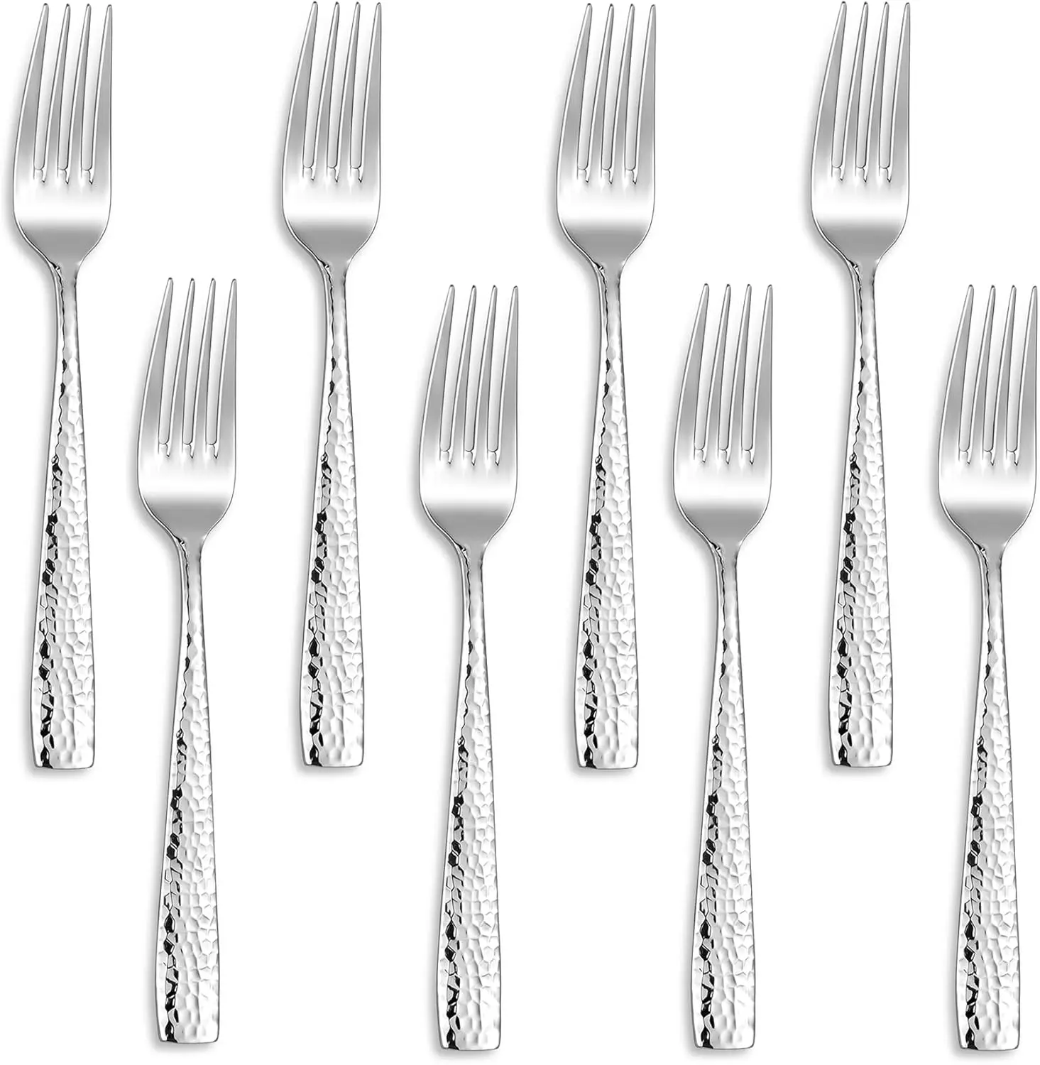 8-Piece Louis Hammered Fork Set, 18/10 Stainless Steel, Square Edge with Smooth Rounded Edges for Comfort, Dishwasher Safe
8-Piece Louis Hammered Fork Set, 18/10 Stainless Steel, Square Edge with Smooth Rounded Edges for Comfort, Dishwasher Safe