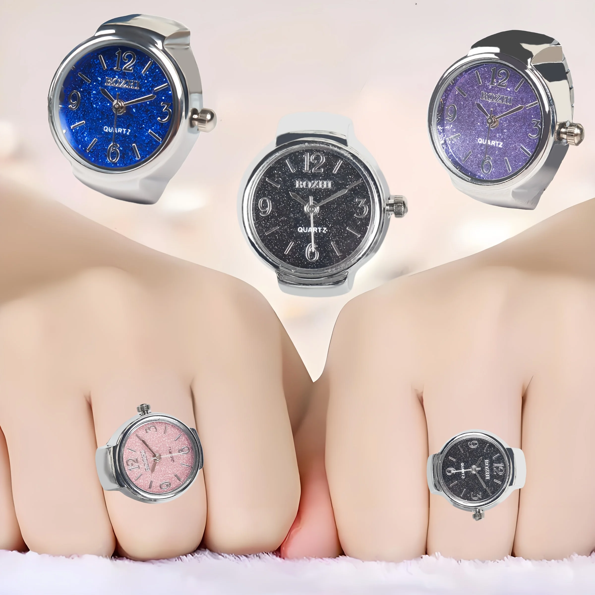 Finger Ring Watch for Women Men, Fashion Adjustable Clock Rings Bulk Creative Elastic Round Quartz, Novelty Gift & Party Jewelry
Finger Ring Watch for Women Men, Fashion Adjustable Clock Rings Bulk Creative Elastic Round Quartz, Novelty Gift & Party Jewelry