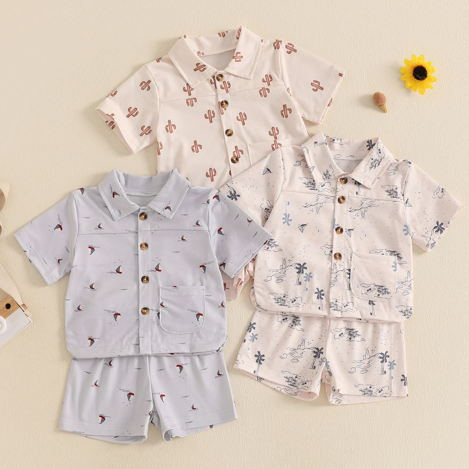 2025-02-25 Baby Boys Shorts Set Tree Cactus Print Short Sleeve Shirt with Elastic Waist Shorts Summer Outfit
2025-02-25 Baby Boys Shorts Set Tree Cactus Print Short Sleeve Shirt with Elastic Waist Shorts Summer Outfit