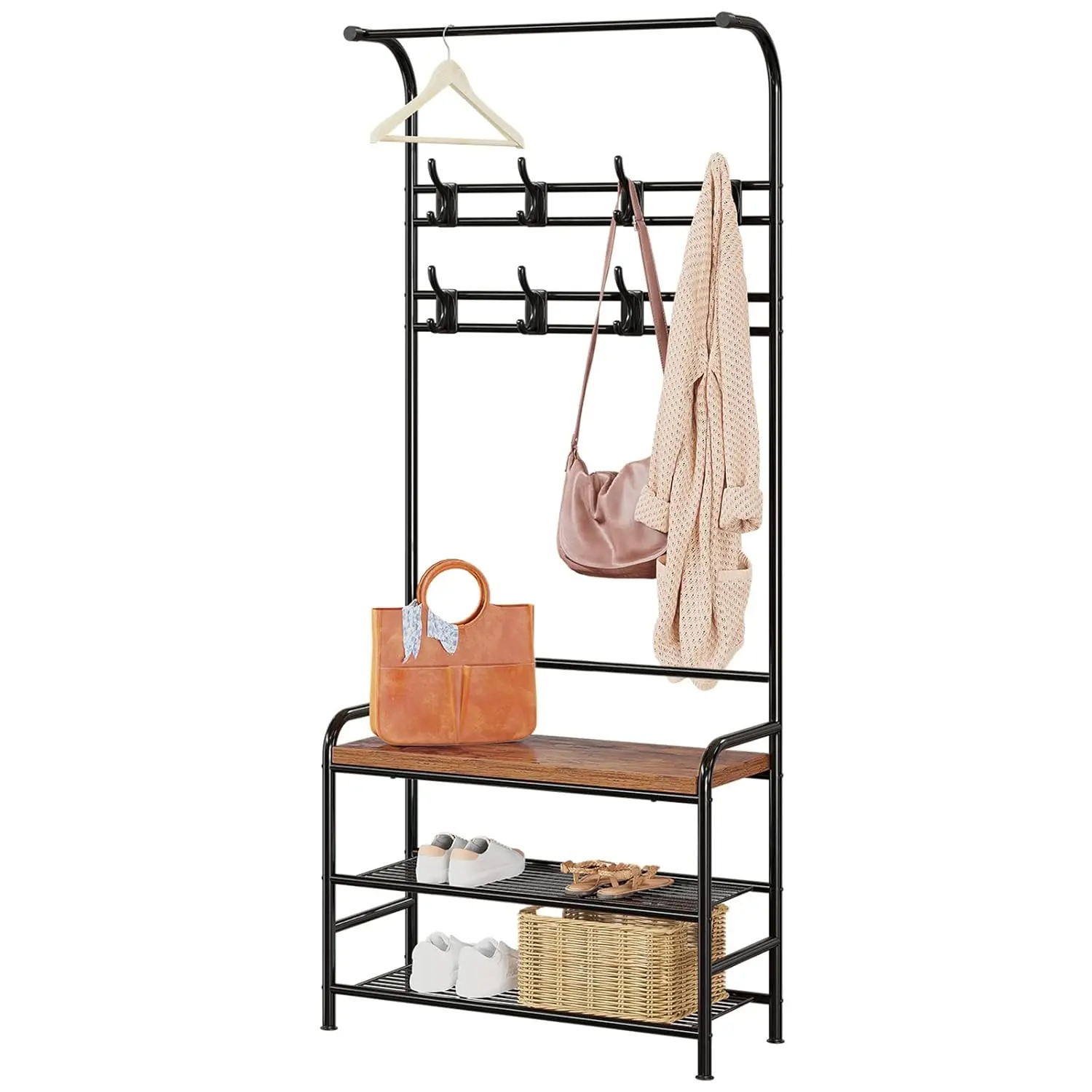 with Entryway Bench with Coat Rack Shoe Rack Bench, 3 in 1 Hall Tree with Bench and Shoe Storage, 3-Tier, Customized
with Entryway Bench with Coat Rack Shoe Rack Bench, 3 in 1 Hall Tree with Bench and Shoe Storage, 3-Tier, Customized