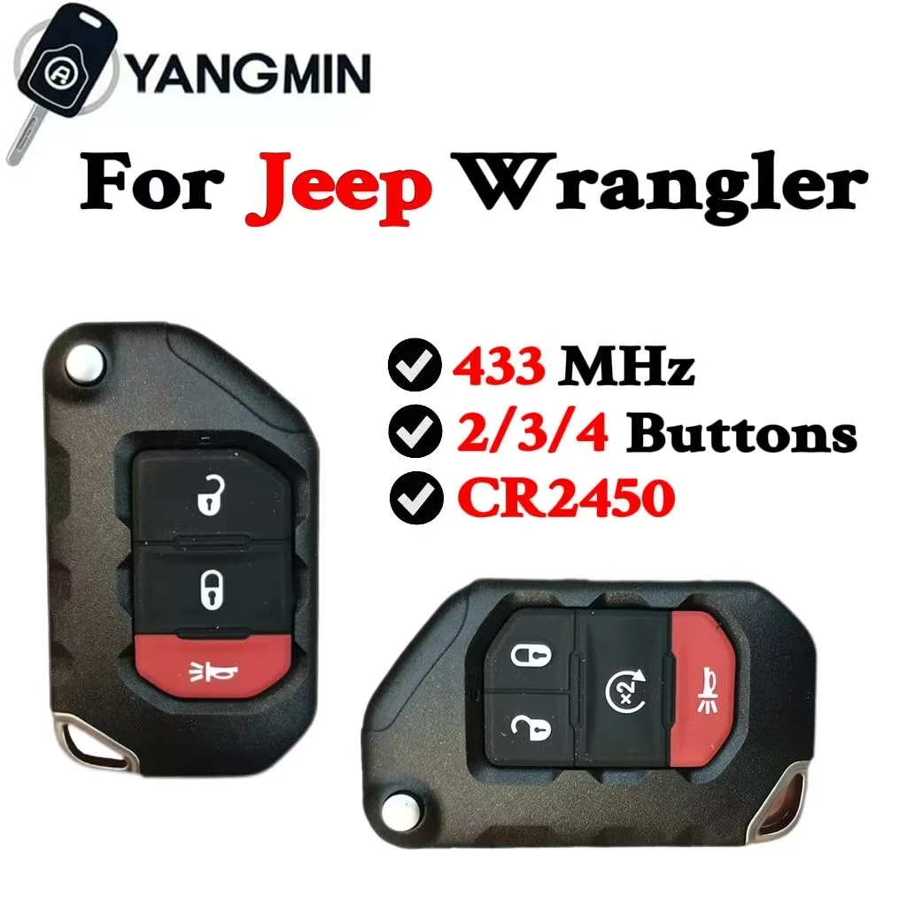 YANGMIN Keyless Flip Smart Key For 2018 2019 Jeep Wrangler 68416-782AA OHT1130261 68416-782AA 3Btn 433MHz With PCF7939M 4A Chip
YANGMIN Keyless Flip Smart Key For 2018 2019 Jeep Wrangler 68416-782AA OHT1130261 68416-782AA 3Btn 433MHz With PCF7939M 4A Chip