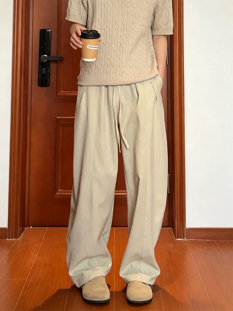 Ice Silk Pleated Loose Wide Leg Casual Pants Men's Summer Thin Style Lazy Fashion Brand Straight Leg High Waist Casual Trousers
Ice Silk Pleated Loose Wide Leg Casual Pants Men's Summer Thin Style Lazy Fashion Brand Straight Leg High Waist Casual Trousers