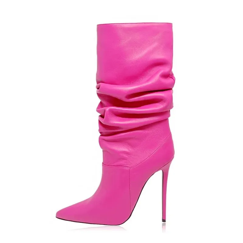 MKKHOU Fashion Mid heeled Boots Women's New High Quality Handmade Custom Boots Pointed Folds Thin Heel, High Heels Leather Boots
MKKHOU Fashion Mid heeled Boots Women's New High Quality Handmade Custom Boots Pointed Folds Thin Heel, High Heels Leather Boots