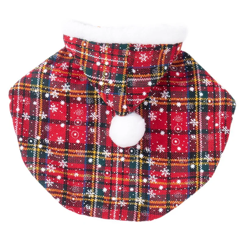Cat christmas plaid hooded cape dog clothes teddy small dog pet
Cat christmas plaid hooded cape dog clothes teddy small dog pet