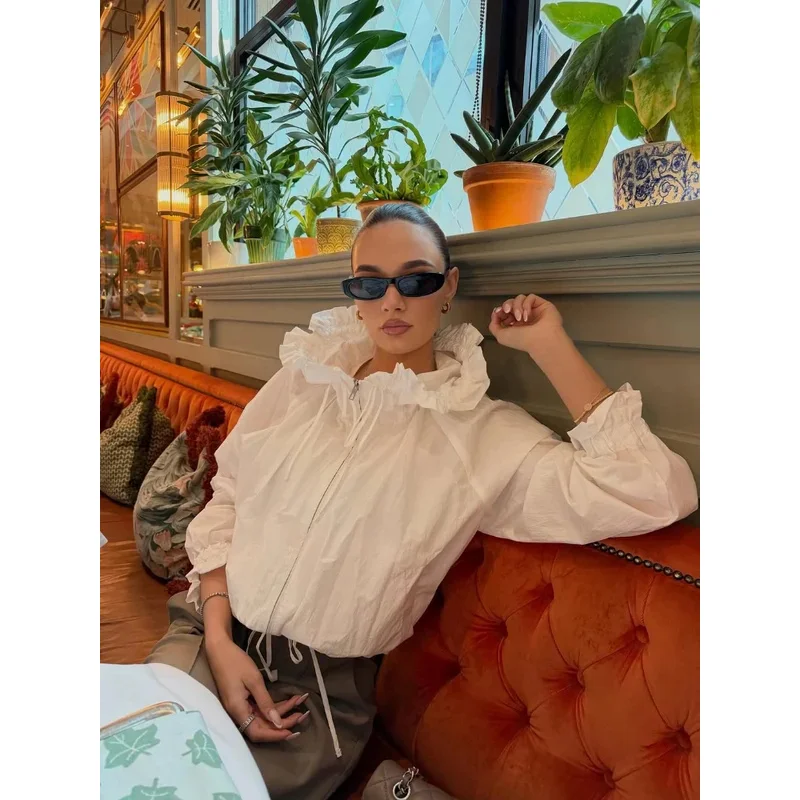 Women Elastic Waist Layered Coat Lady Fashion Hooded Lace Up Full Sleeve Zipper Short Cropped Jacket Casual Commute Jackets
Women Elastic Waist Layered Coat Lady Fashion Hooded Lace Up Full Sleeve Zipper Short Cropped Jacket Casual Commute Jackets