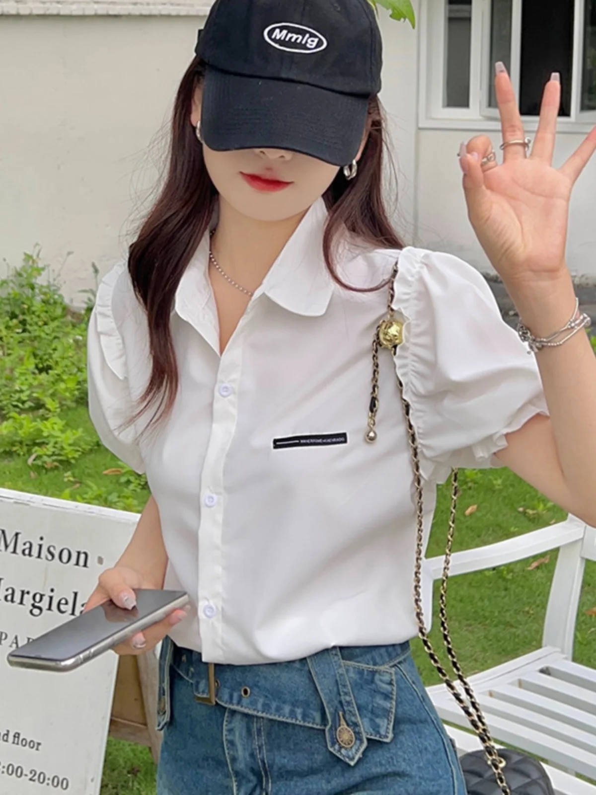 Faionable White ort Sve Loose Women's irt Korean Sle Collar Button up Casual Top Design Sensibili Summer Ne...
Faionable White ort Sve Loose Women's irt Korean Sle Collar Button up Casual Top Design Sensibili Summer Ne...