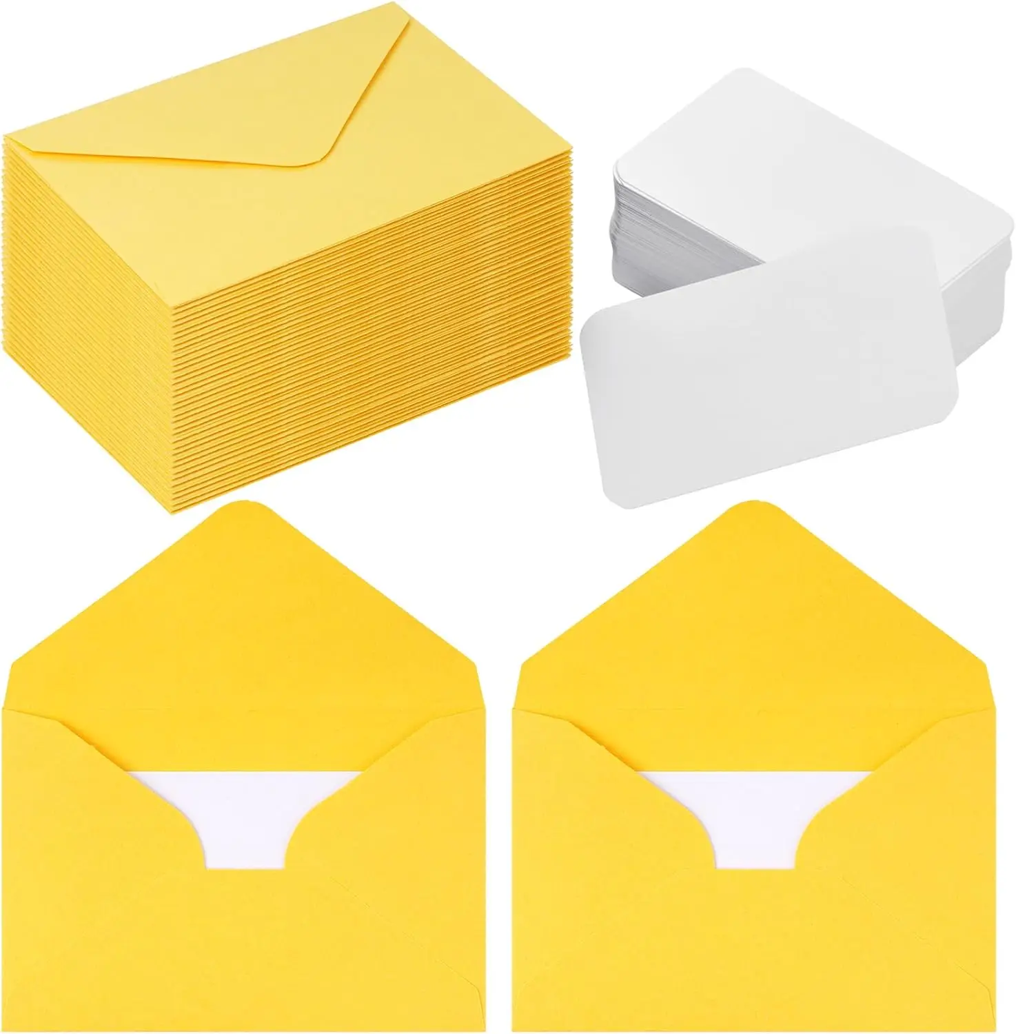 100 Small Yellow Envelopes with Blank Cards, 2.7x4 Inch, for Wedding Party Invitations
100 Small Yellow Envelopes with Blank Cards, 2.7x4 Inch, for Wedding Party Invitations