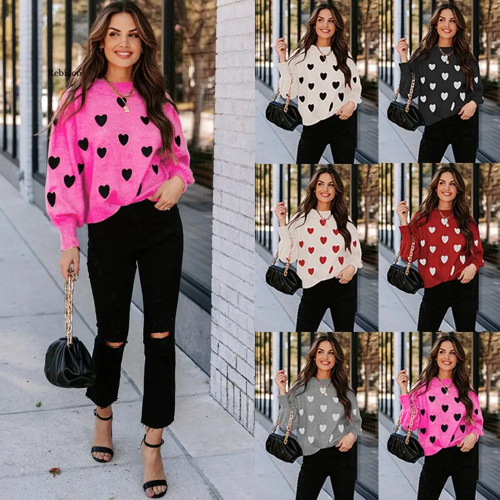 2022 Winter New Valentine's Day Love Pullover Women's Knitwear Women's Large Size Loose Sweater Women
2022 Winter New Valentine's Day Love Pullover Women's Knitwear Women's Large Size Loose Sweater Women