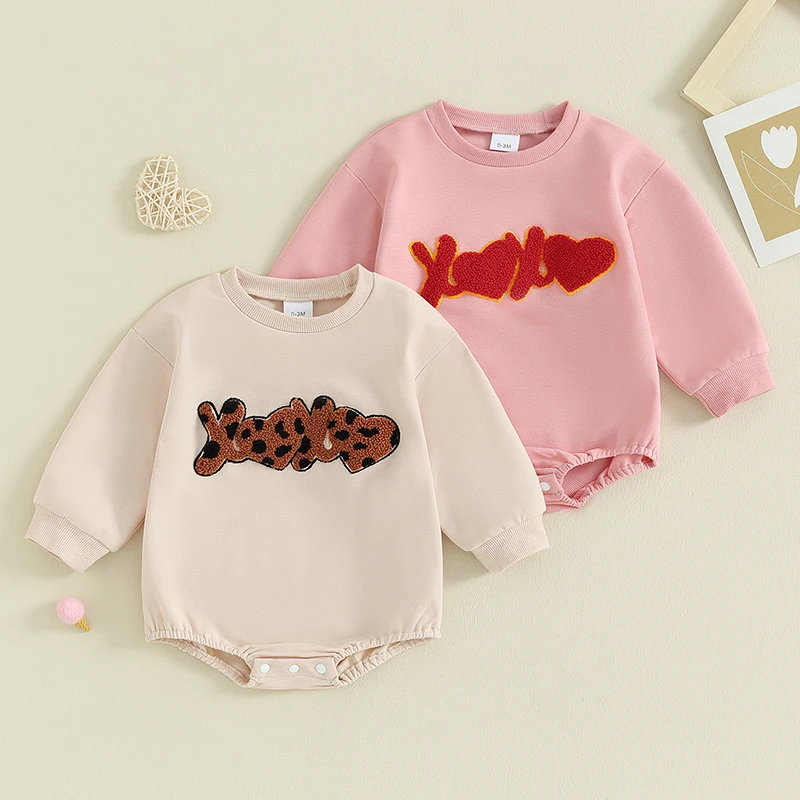 Infant Baby Girl Boys Long Sleeve Romper Round Neck Letter and Heart Embroidery Print Valentine's Day Toddler Clothes Jumpsuit
Infant Baby Girl Boys Long Sleeve Romper Round Neck Letter and Heart Embroidery Print Valentine's Day Toddler Clothes Jumpsuit