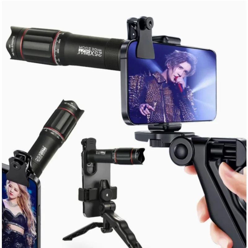25X Monocular Telescope Clip-on Zoom Binocular for Mobile Phone Camera Lens Suitable for Camping Hunting and Sports
25X Monocular Telescope Clip-on Zoom Binocular for Mobile Phone Camera Lens Suitable for Camping Hunting and Sports