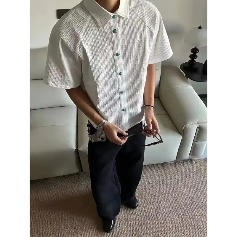 American Retro Turquoise Button Short Sleeve Shirt Men Women Summer Cleanfit Loose Casual Versatile Textured Breathable Shirt
American Retro Turquoise Button Short Sleeve Shirt Men Women Summer Cleanfit Loose Casual Versatile Textured Breathable Shirt