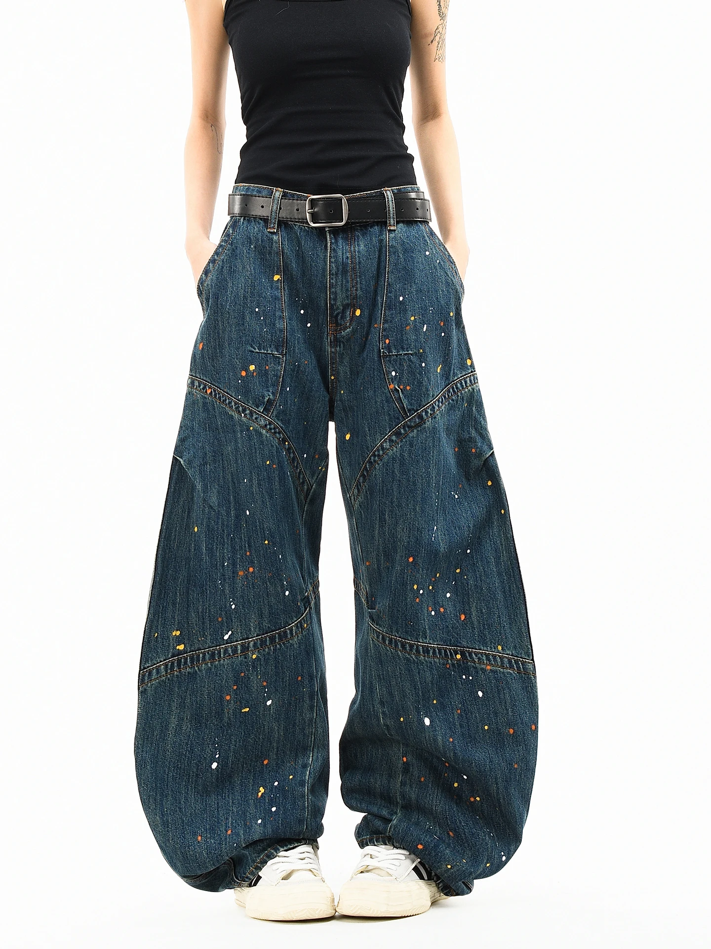 OV Original American Retro Blue Waed Splatter Ink Knife Jeans Men's Deconstructed Patchwork Loose Wide Leg Long Trousers
OV Original American Retro Blue Waed Splatter Ink Knife Jeans Men's Deconstructed Patchwork Loose Wide Leg Long Trousers