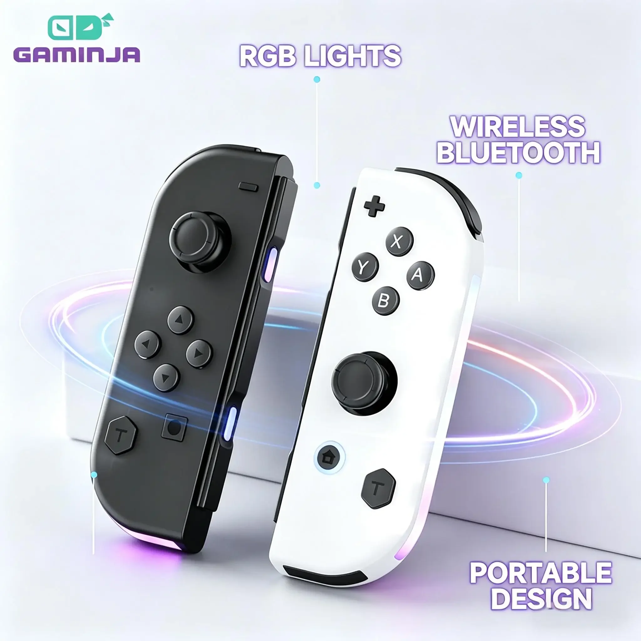 GAMINJA Wireless Joy-Con Controller for Nintendo Switch RGB Backlight Dual Vibration High Precision Joystick Gamepad
GAMINJA Wireless Joy-Con Controller for Nintendo Switch RGB Backlight Dual Vibration High Precision Joystick Gamepad