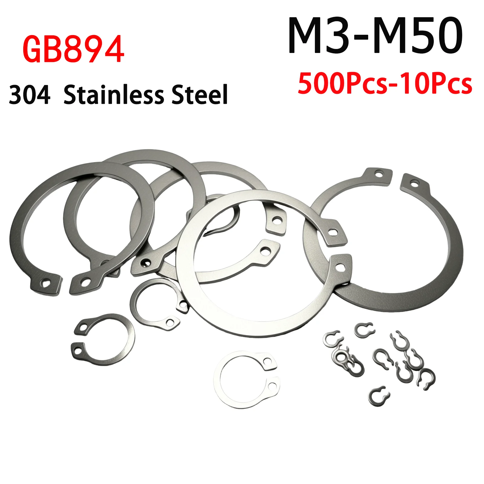 10-500Pcs 304 Stainless Steel DIN471 GB894 C Type External Circlip Retaining Rings for Shaft Circlip Snap Rings M3 M4 M5 M6-M50
10-500Pcs 304 Stainless Steel DIN471 GB894 C Type External Circlip Retaining Rings for Shaft Circlip Snap Rings M3 M4 M5 M6-M50