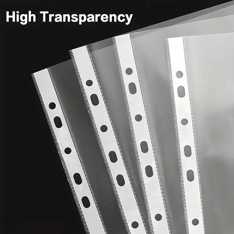 100Pcs A4 Clear 11-Hole Punched Sheet Protectors PP Document Sleeves for Binders Office School Paper Storage Organizer
100Pcs A4 Clear 11-Hole Punched Sheet Protectors PP Document Sleeves for Binders Office School Paper Storage Organizer